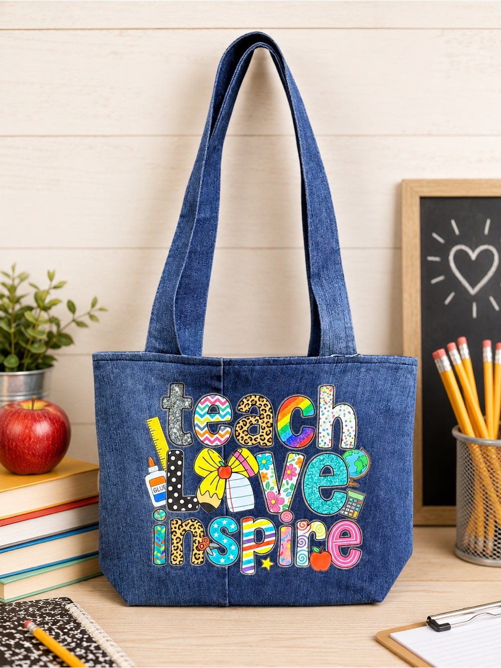 Teach Love Inspire Shoulder Tote Bag